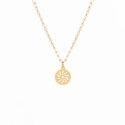 Collier en acier inoxydable or pendentif soleil Ivy 2 or - Kara Bijoux-2