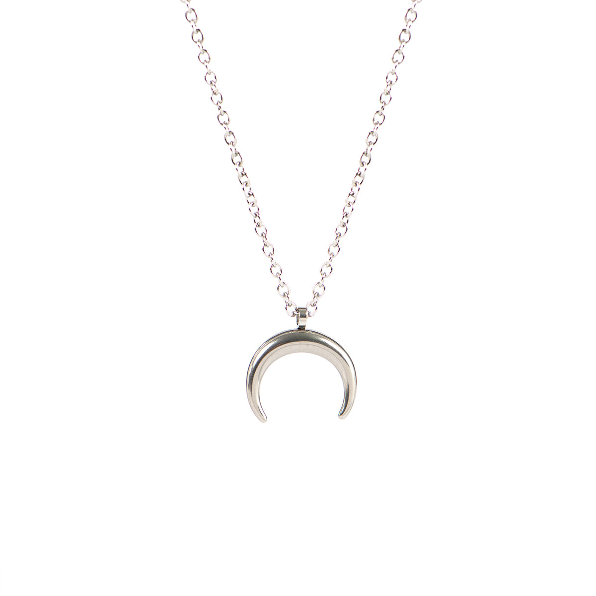 Collier délicat en acier inoxydable argent avec croissant de lune Keira 4 - Kara Bijoux-2