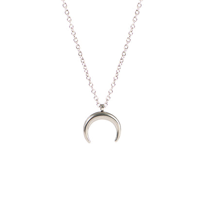 Collier délicat en acier inoxydable argent avec croissant de lune Keira 4 - Kara Bijoux-2