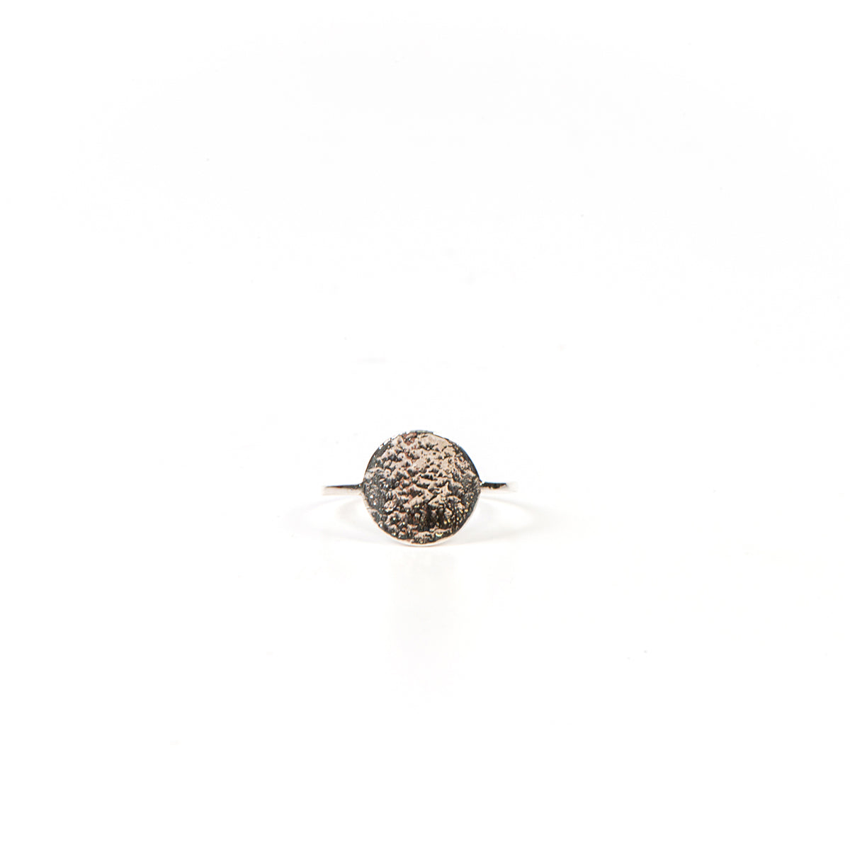 Bague fine argent sterling .925 design rond martelé - Ollie 3 argent-2