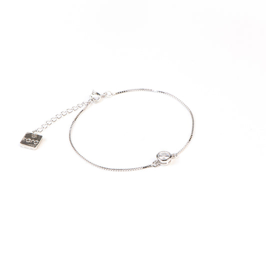 Bracelet délicat en argent sterling .925 avez zircon rond Florence 1 - Kara Bijoux