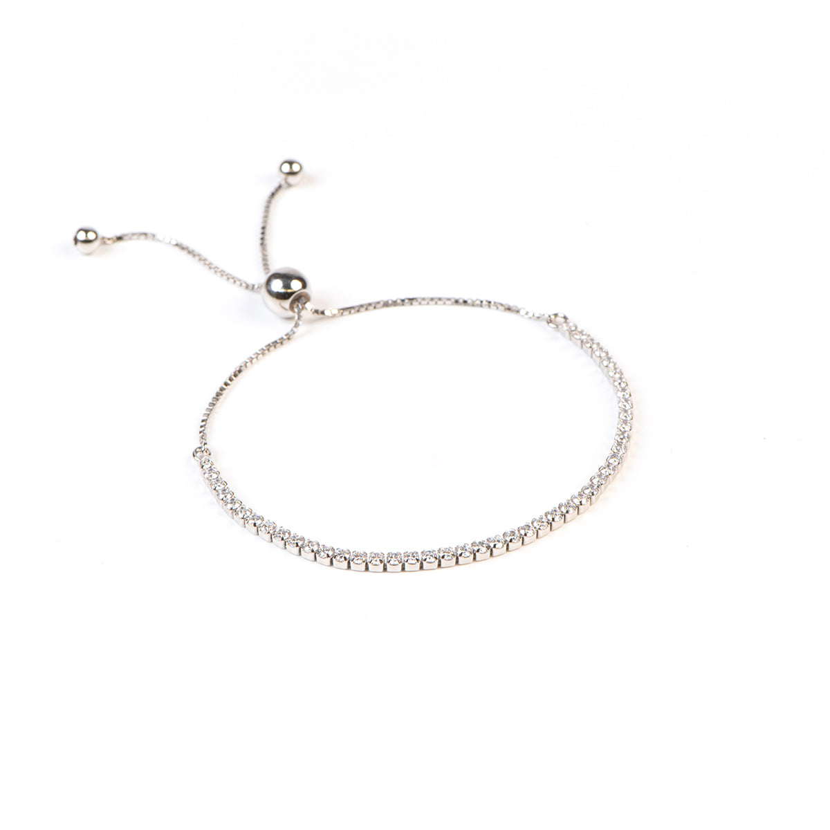 Bracelet style tennis ajustable en argent sterling .925 Florence 2 - Kara Bijoux