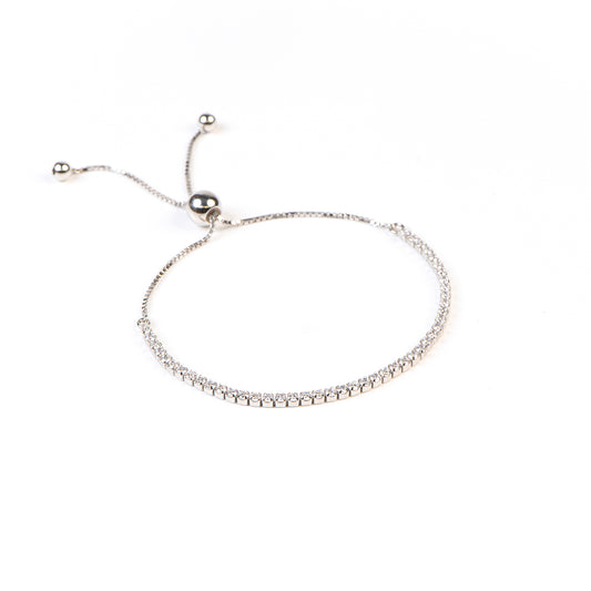 Bracelet style tennis ajustable en argent sterling .925 Florence 2 - Kara Bijoux