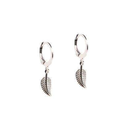 Boucles d'oreilles acier inoxydable dormeuses avec feuilles Florence 7-1