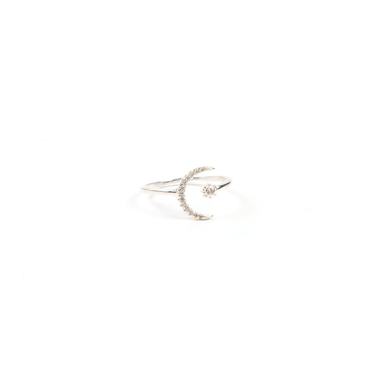 Bague ajustable en argent sterling lune et zircons Florence 7 -2