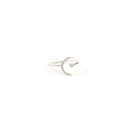 Bague ajustable en argent sterling lune et zircons Florence 7 -2