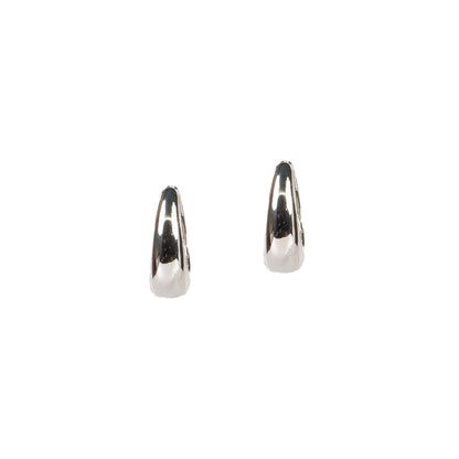 Boucles d'oreilles anneaux lisses élargis placage rhodium Keira 20 - Les essentiels-2