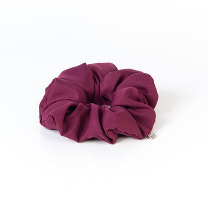 Chouchou Fiona 4 grand en polyester couleur bourgogne fini mat