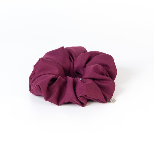 Chouchou Fiona 4 grand en polyester couleur bourgogne fini mat