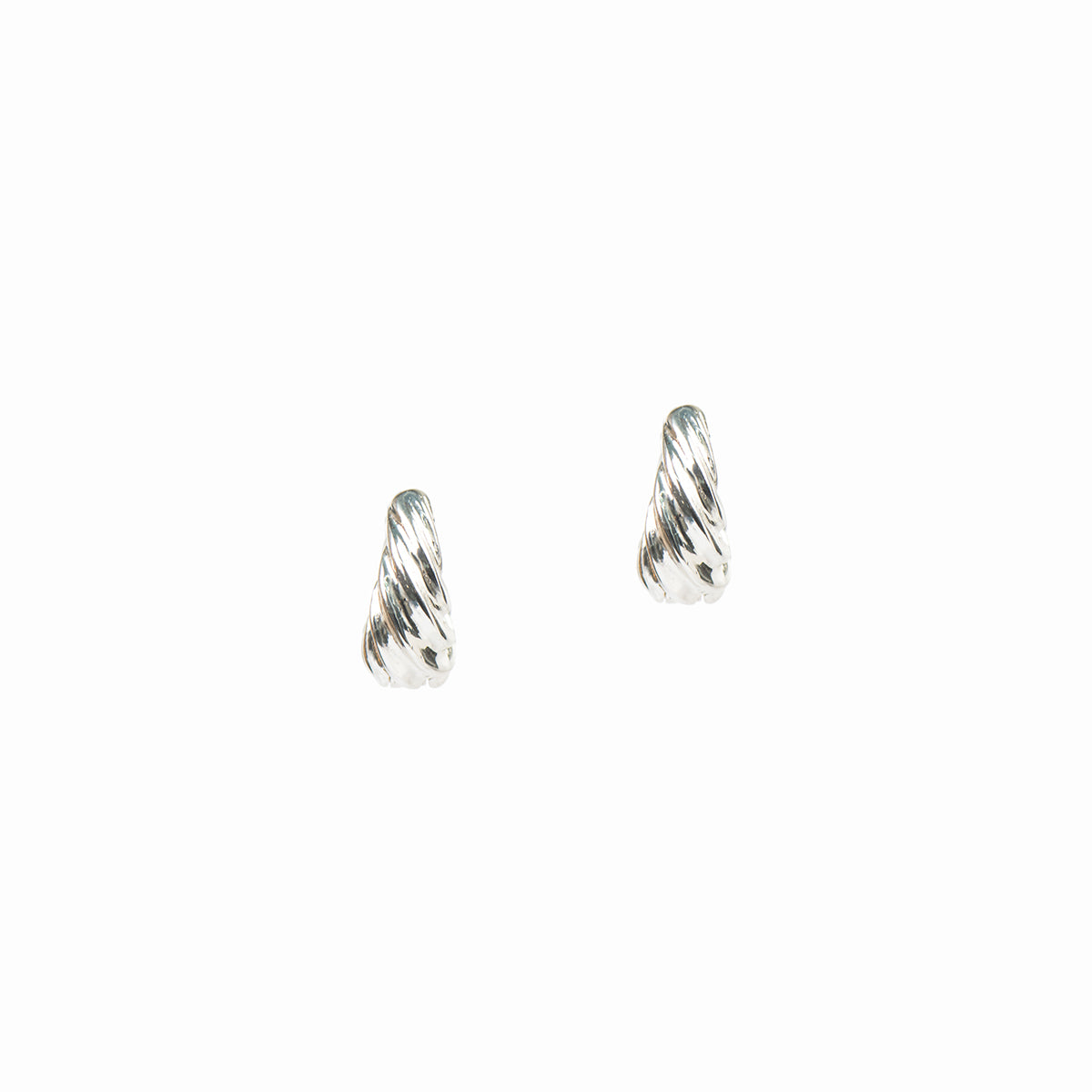 Boucles d'oreilles anneaux plaqués argent tosadés et élargis - Raphaëlle 5 argent-2