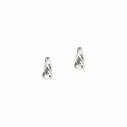Boucles d'oreilles anneaux plaqués argent tosadés et élargis - Raphaëlle 5 argent-2