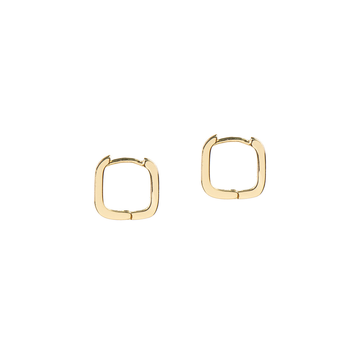 Boucles d'oreilles anneaux carrés lisses placage or 14K Raphaëlle 2 or-2