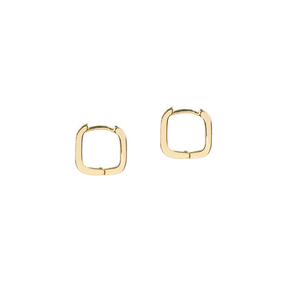 Boucles d'oreilles anneaux carrés lisses placage or 14K Raphaëlle 2 or-2