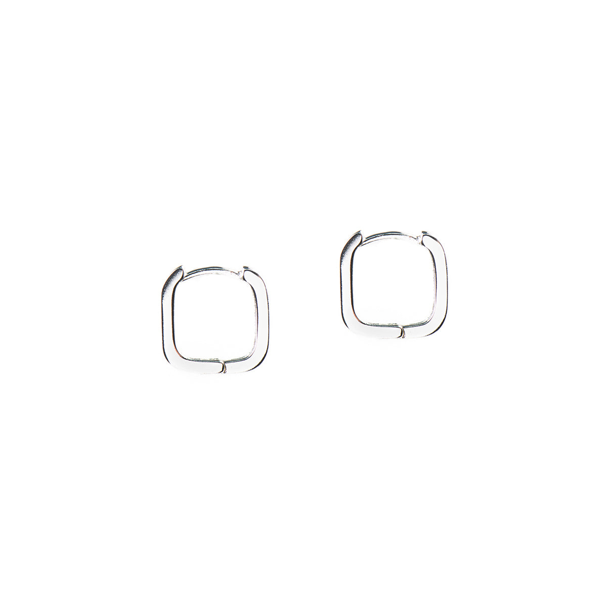 Boucles d'oreilles anneaux carrés lisses placage argent Raphaëlle 2 argent-2