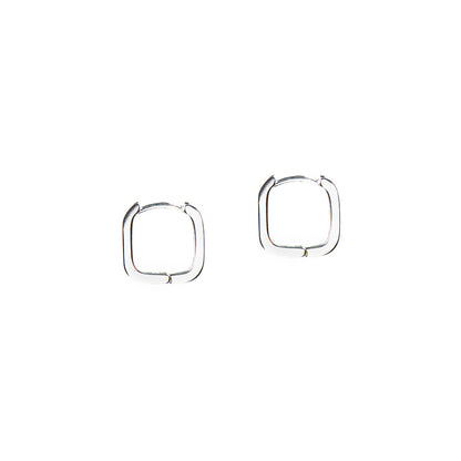 Boucles d'oreilles anneaux carrés lisses placage argent Raphaëlle 2 argent-2