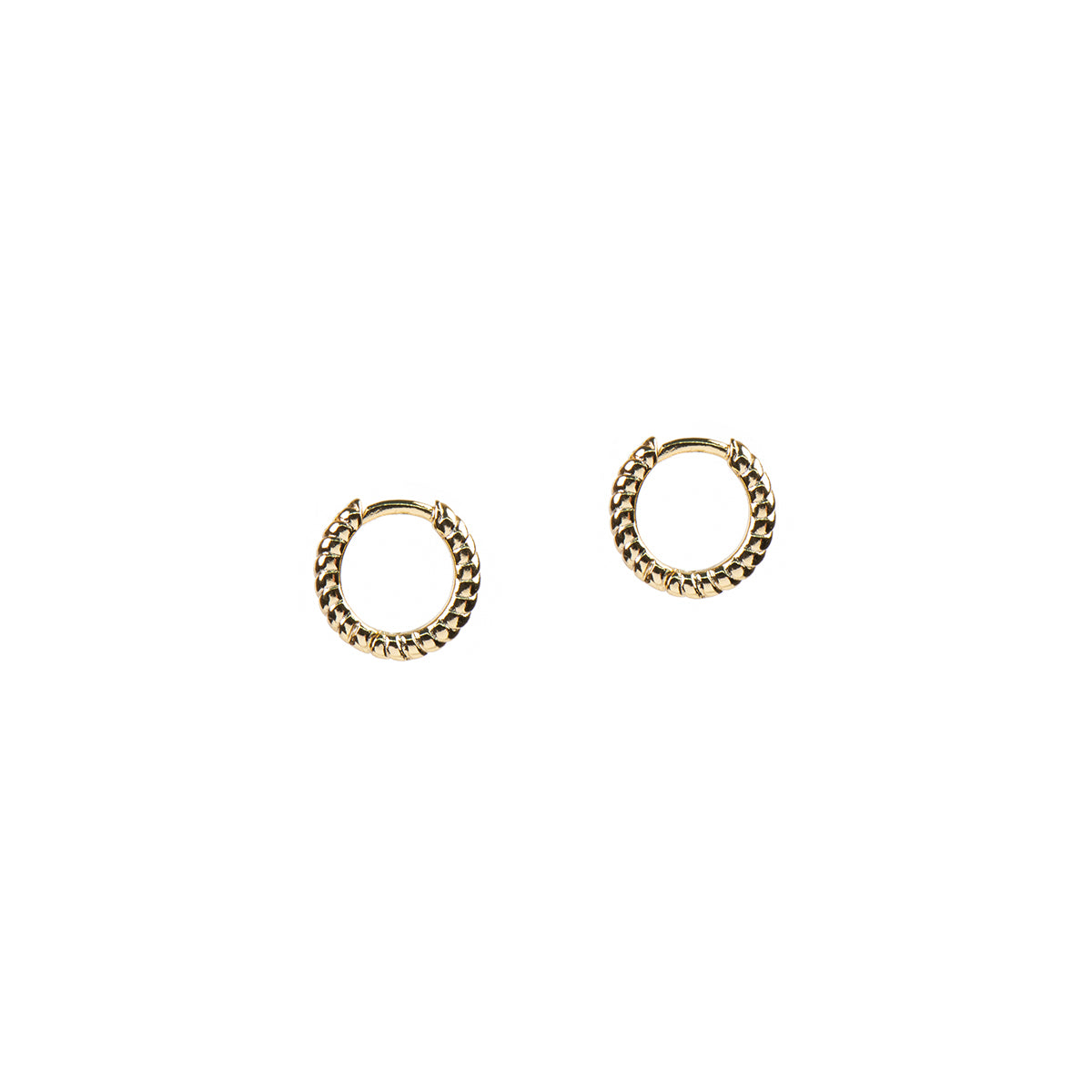 Boucles d'oreilles petits anneaux fermés design torsadé placage or 14K - Raphaëlle 8 or-2