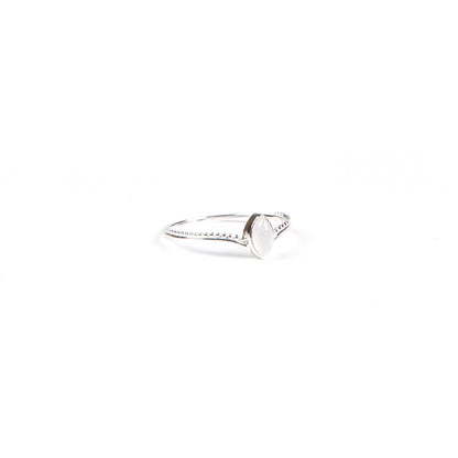 Bague argent sterling .925 design chevron avec pierre de lune arc-en-ciel - Simone 8-2