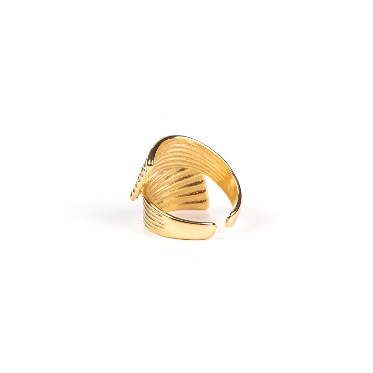 Bague jonc ouvert acier inoxydable or vintage chic glamour - Diana 4 or-4