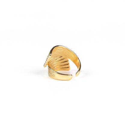 Bague jonc ouvert acier inoxydable or vintage chic glamour - Diana 4 or-4