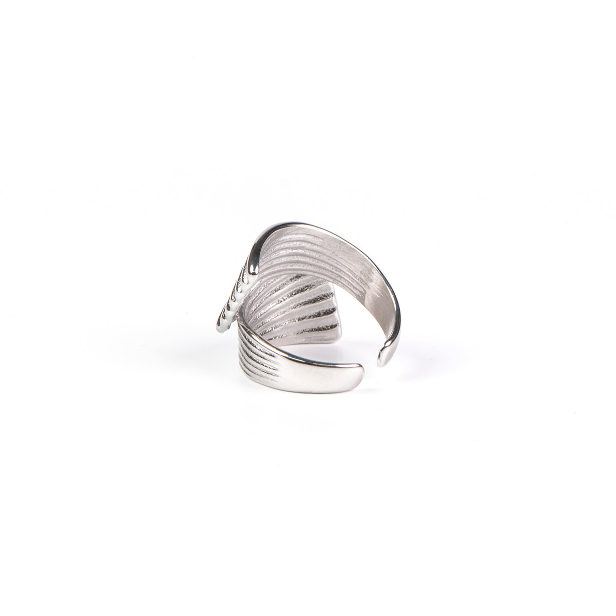 Bague jonc ouvert acier inoxydable vintage chic glamour - Diana 4 argent-4