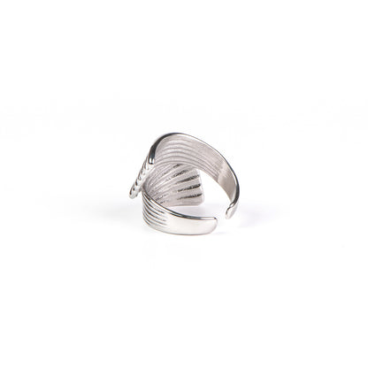 Bague jonc ouvert acier inoxydable vintage chic glamour - Diana 4 argent-4