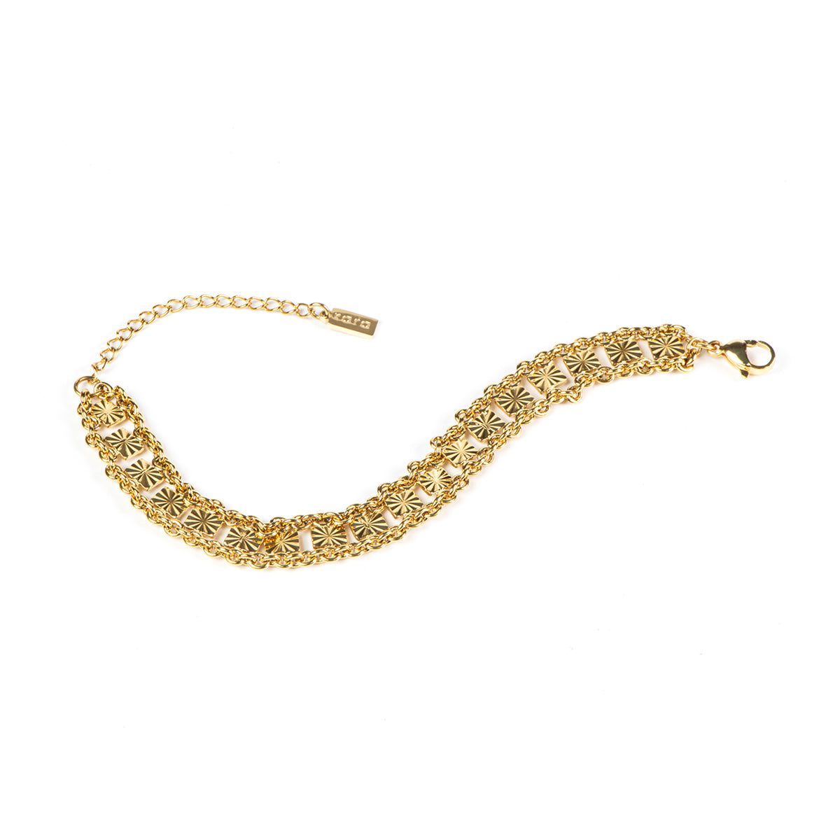 Bracelet maximaliste glamour chaîne large travaillée en acier inoxydable or - Diana 4-3