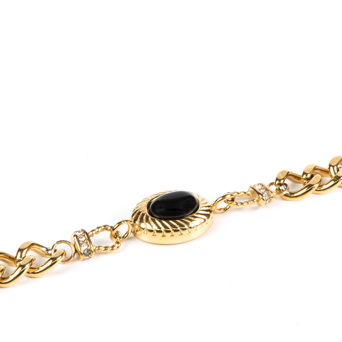 Bracelet maximaliste glamour chaîne acier inoxydable or à gros maillons - Diana 2-2