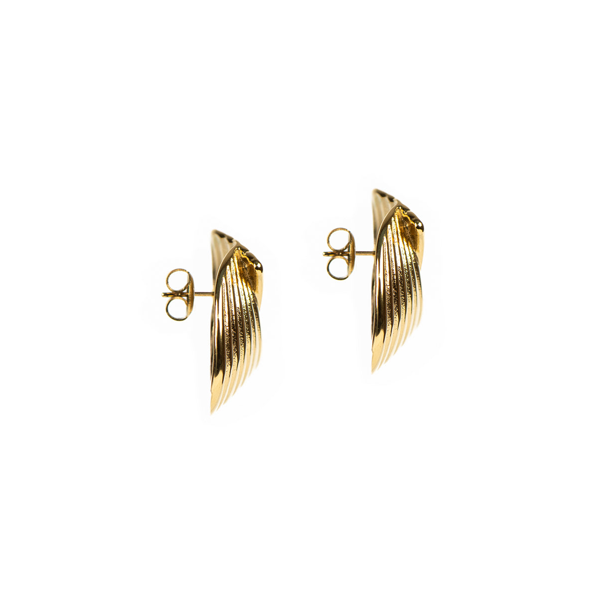 Boucles d'oreilles directement sur l'oreille acier inoxydable or vintage chic glamour - Diana 4 or-3