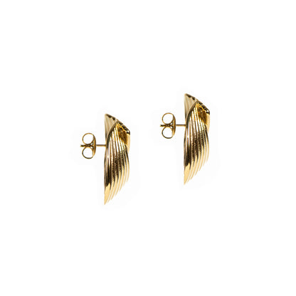 Boucles d'oreilles directement sur l'oreille acier inoxydable or vintage chic glamour - Diana 4 or-3