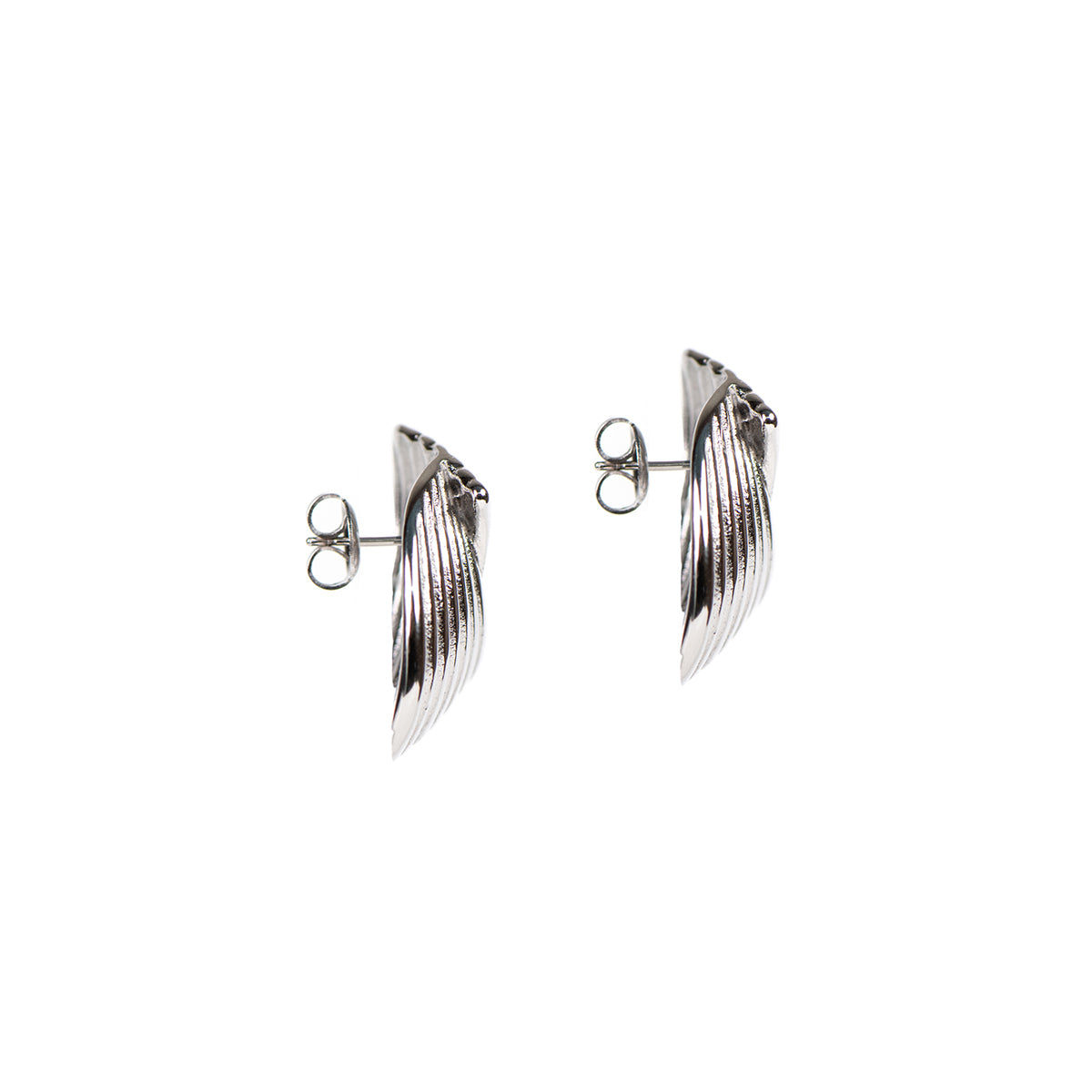 Boucles d'oreilles directement sur l'oreille acier inoxydable vintage chic glamour - Diana 4 argent-3