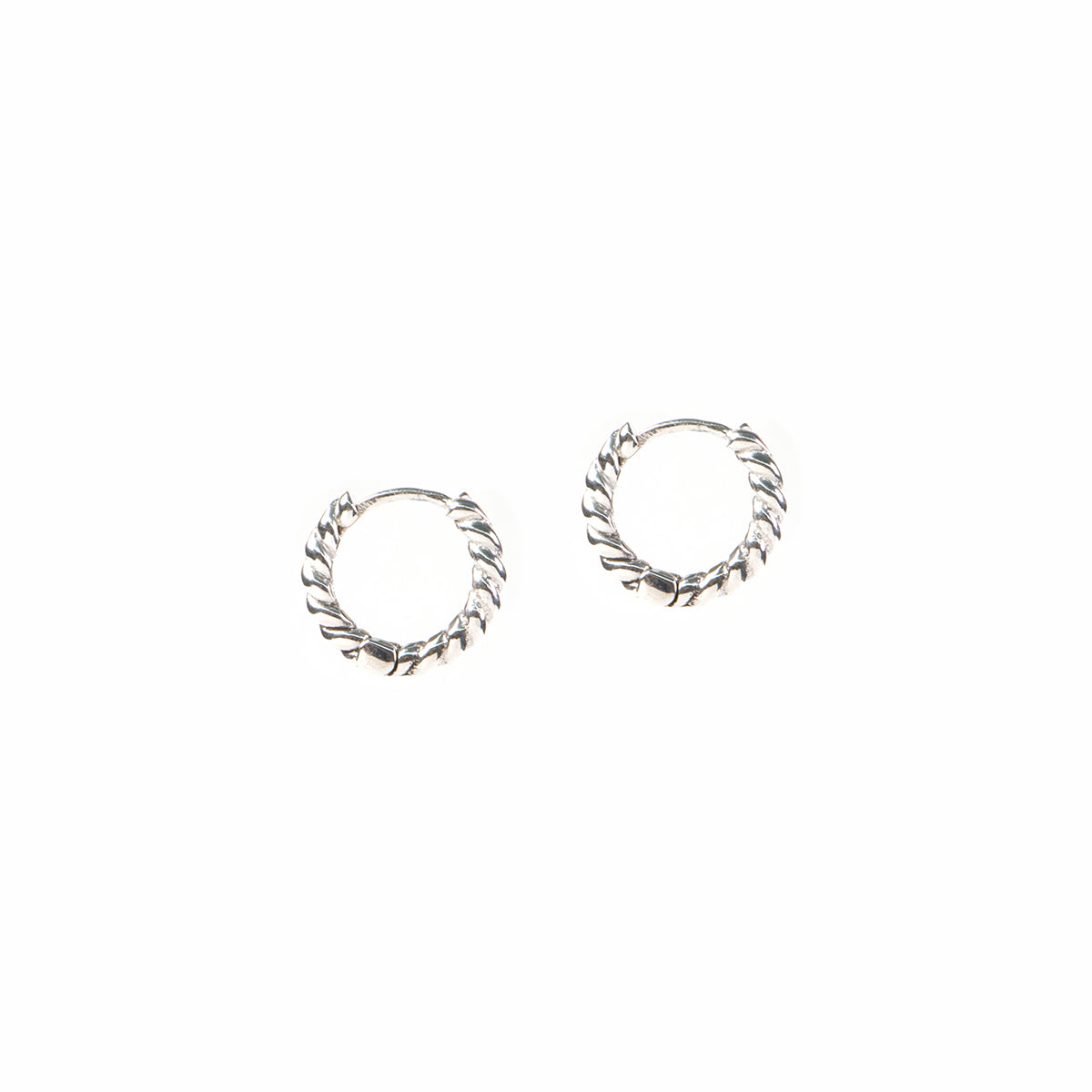 Boucles d'oreilles anneaux torsadés en argent sterling .925 - Alice 6 -2