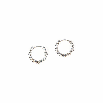 Boucles d'oreilles anneaux torsadés en argent sterling .925 - Alice 6 -2