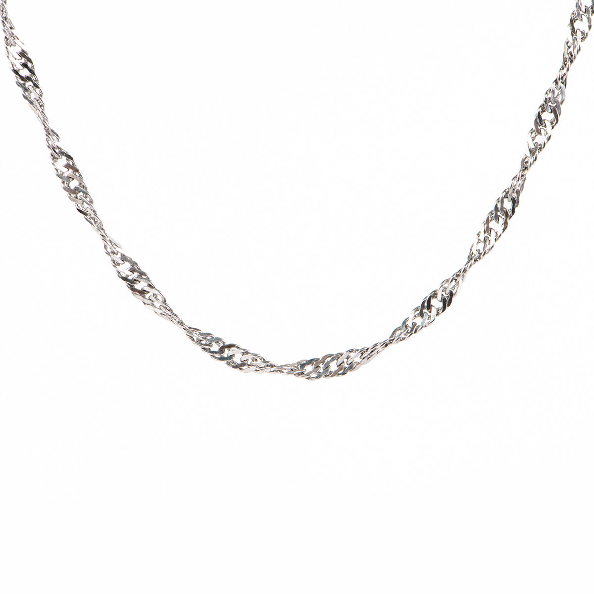 Collier court chaîne torsadée acier inoxydable - Alice 3 argent -2