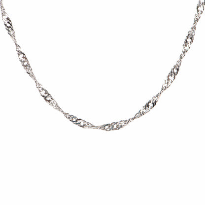 Collier court chaîne torsadée acier inoxydable - Alice 3 argent -2