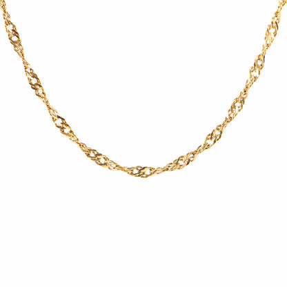 Collier court chaîne torsadée acier inoxydable or - Alice 3 or -2