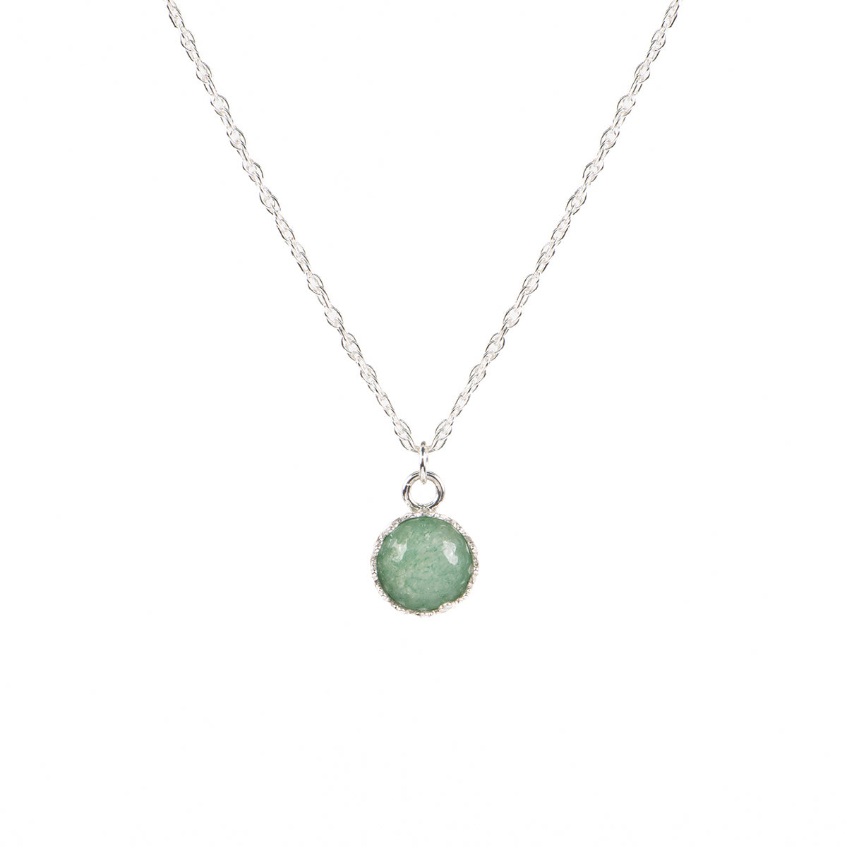 Collier délicat argent sterling .925 avec pierre aventutine verte - Juliana 7 argent-2