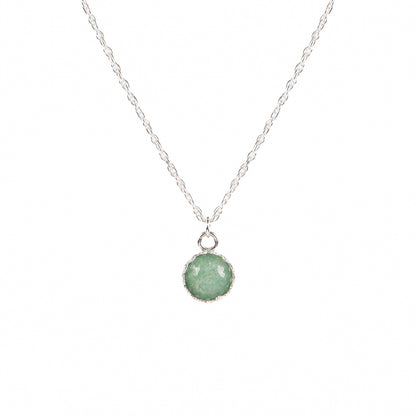 Collier délicat argent sterling .925 avec pierre aventutine verte - Juliana 7 argent-2