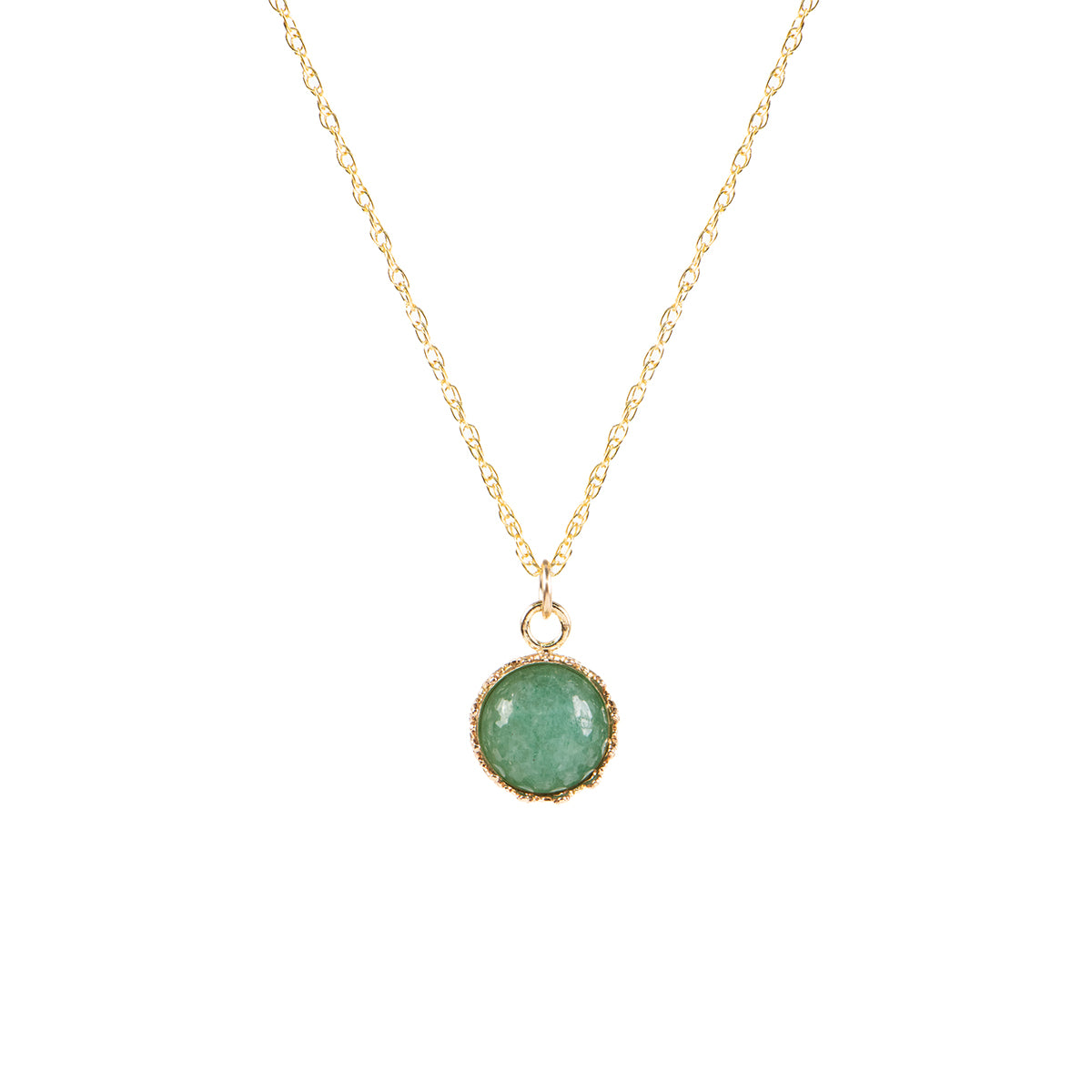 Collier délicat or rempli 14K avec pierre aventutine verte - Juliana 7 or-2