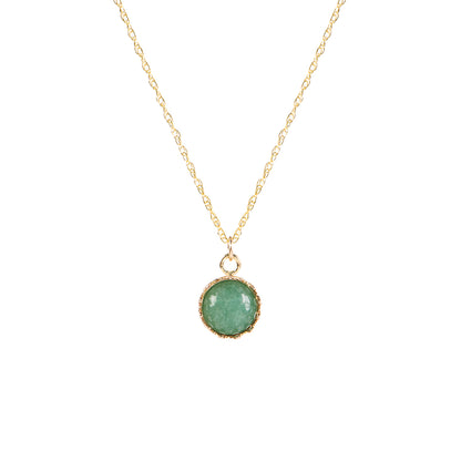 Collier délicat or rempli 14K avec pierre aventutine verte - Juliana 7 or-2