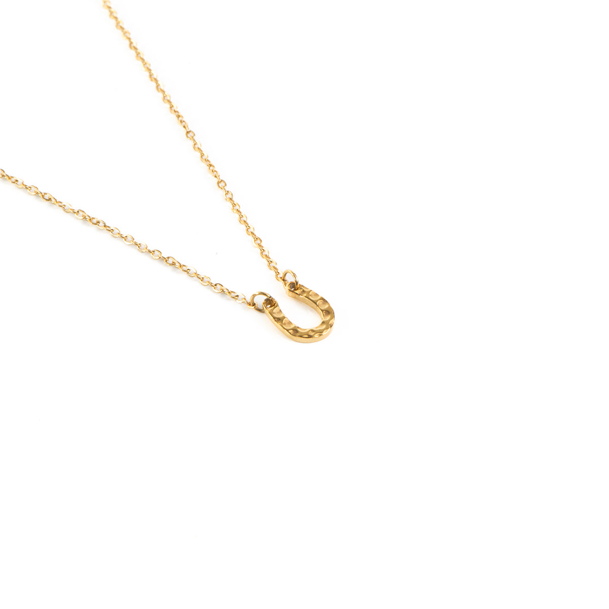 Collier court délicat acier inoxydable or fer à cheval - Alice 1 or-3