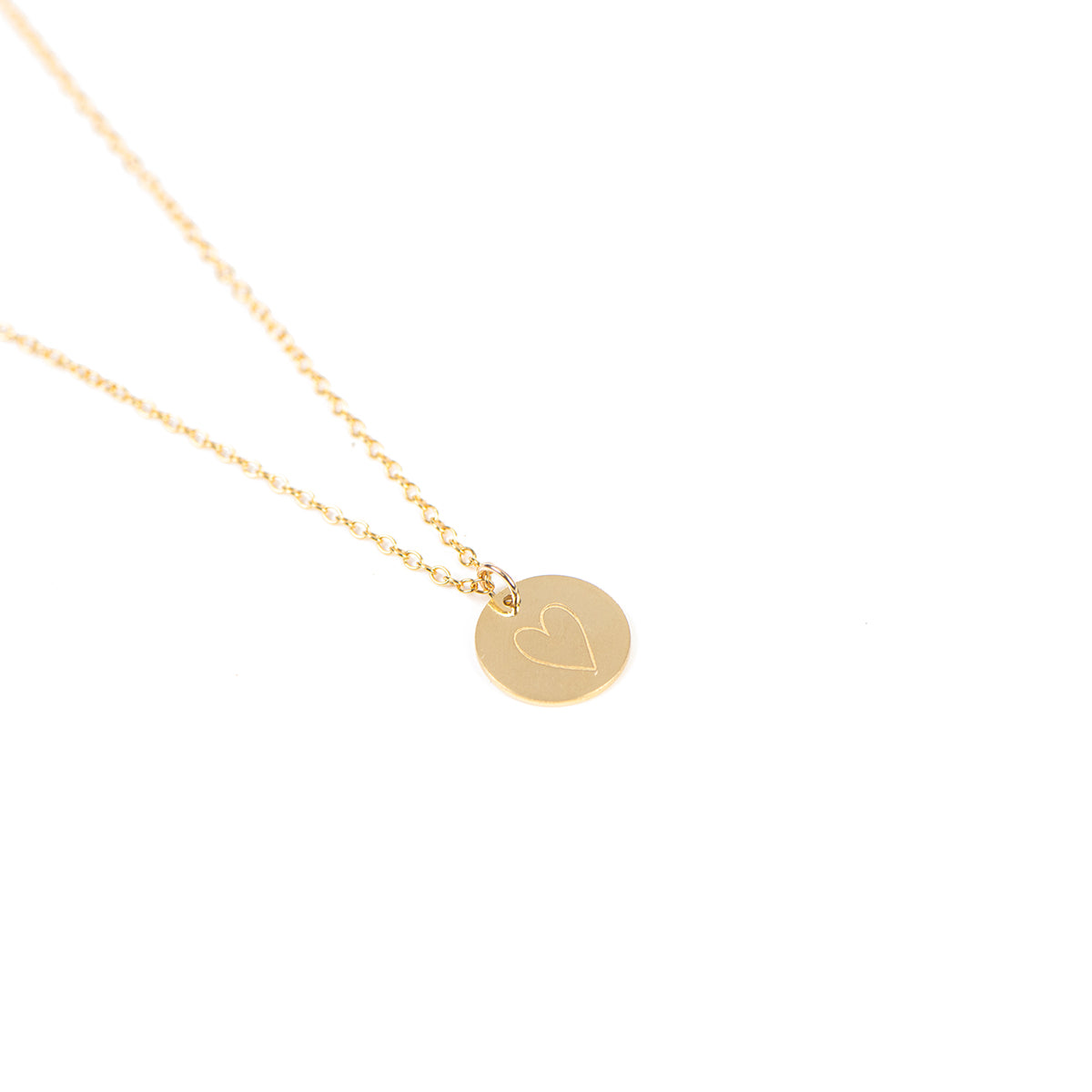 Collier délicat en or rempli 14K avec médaillon gravé Maman et un coeur -5