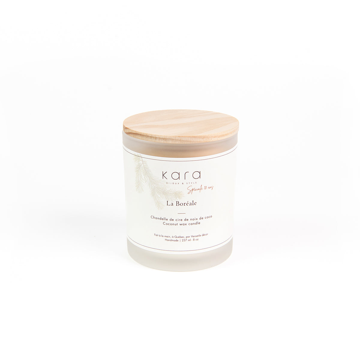 Chandelle de cire de noix de coco avec mèche de coton - La Boréale spéciale 10 ans-2