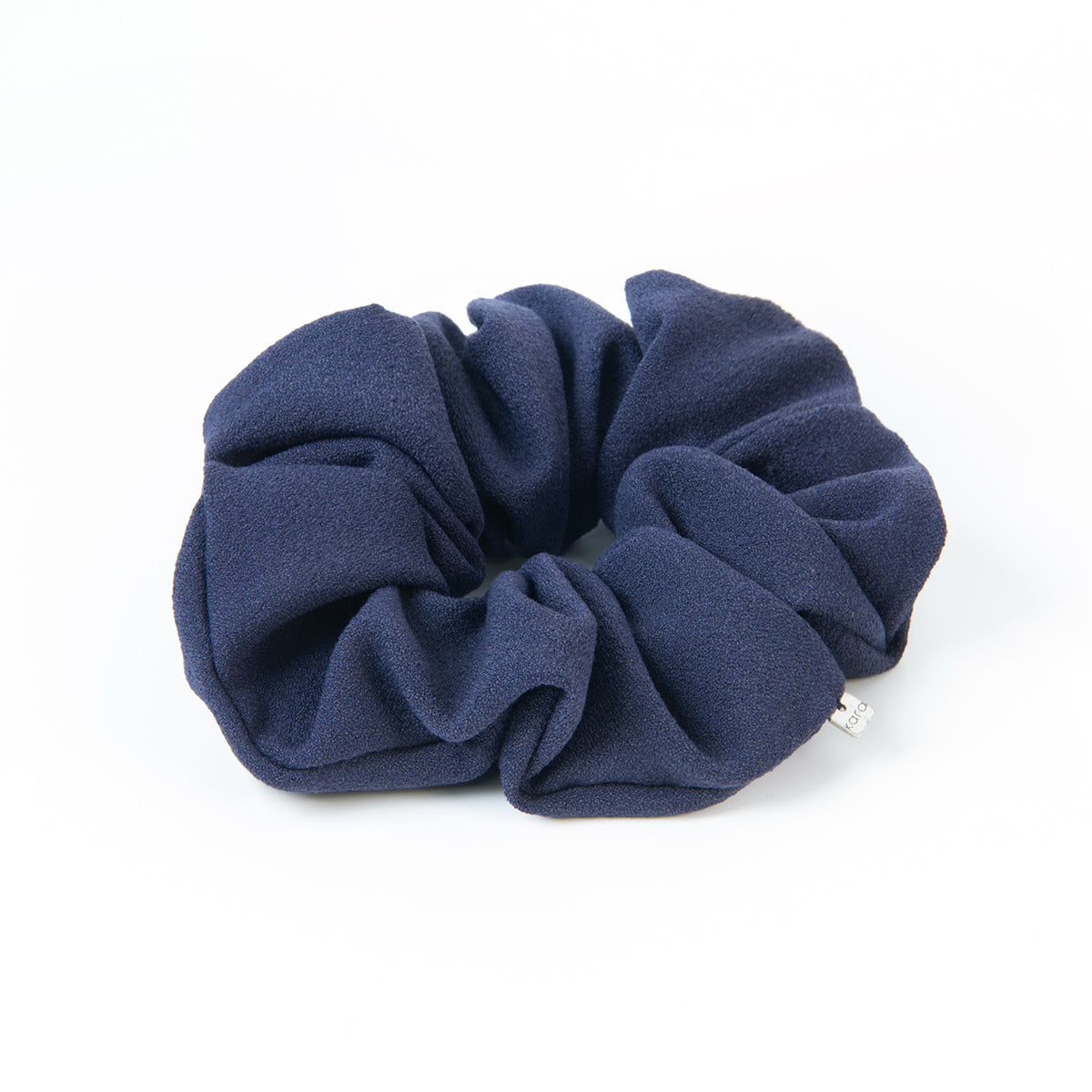 Chouchou fluffy grand bleu marin mat Fiona 3 