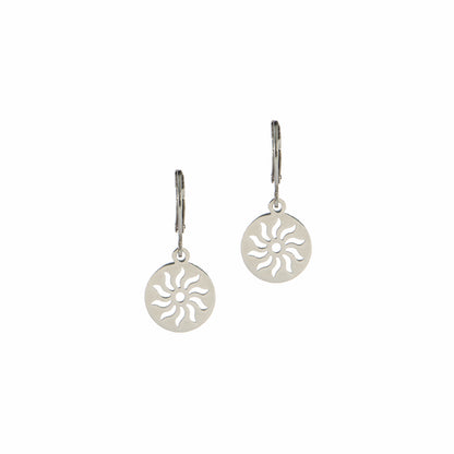 Boucles d'oreilles soleil hypoallergéniques en acier inoxydable Ivy 2 argent-2