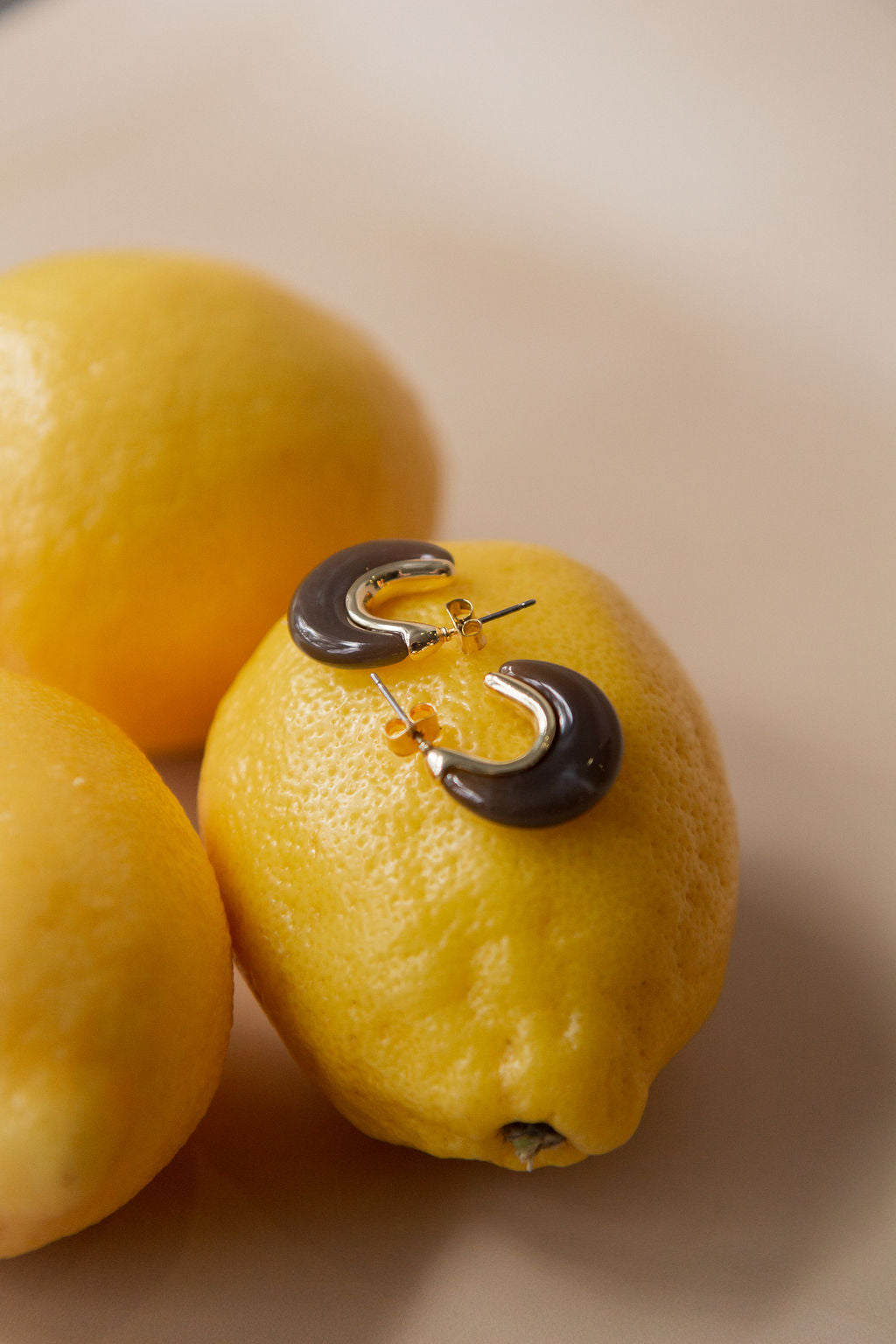 Boucles d'oreilles Iris 1 brun  lifestyle - Kara Bijoux et Style, Lévis