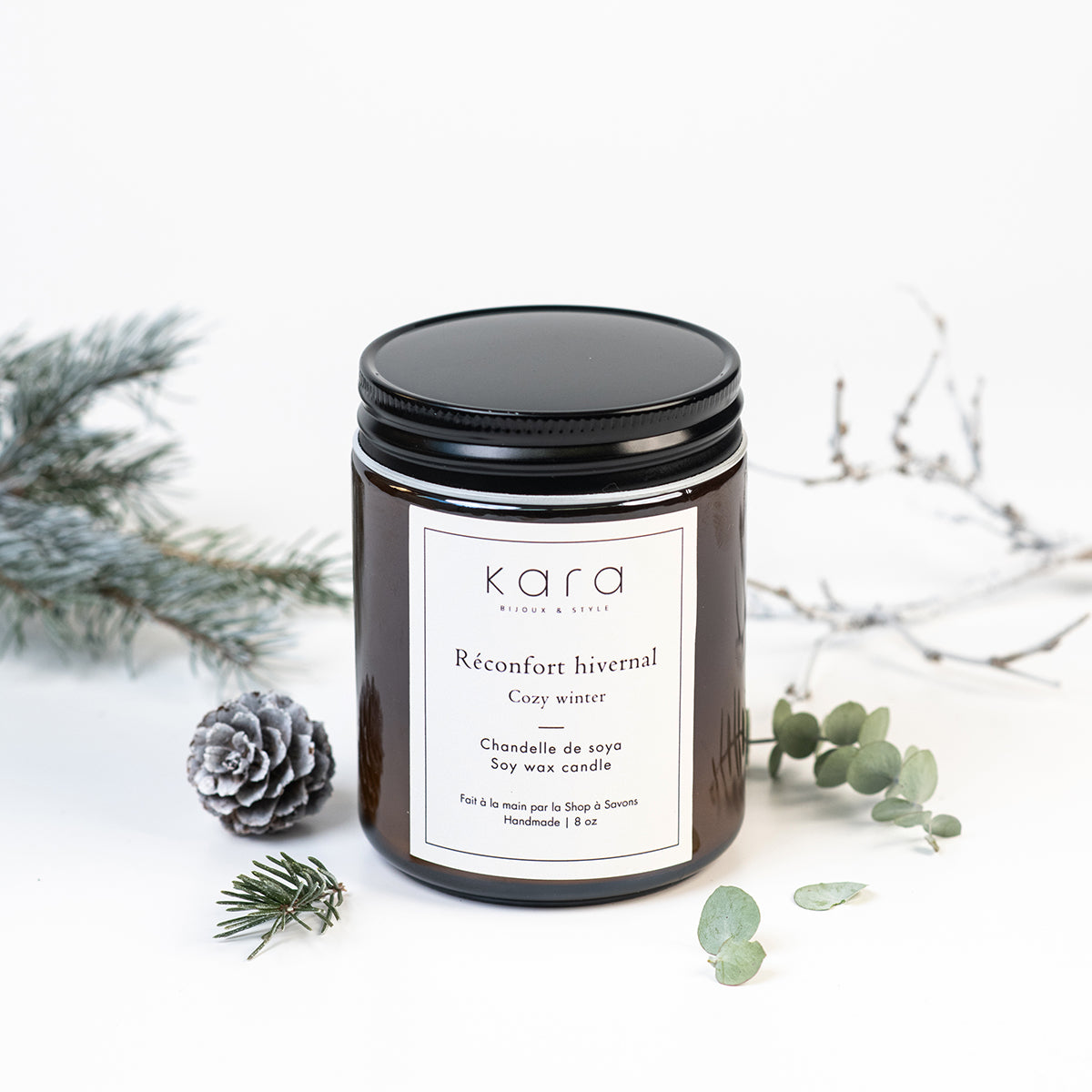 Chandelle de soya faite à la main avec mèche de bois - Réconfort hivernal-lifestyle-1