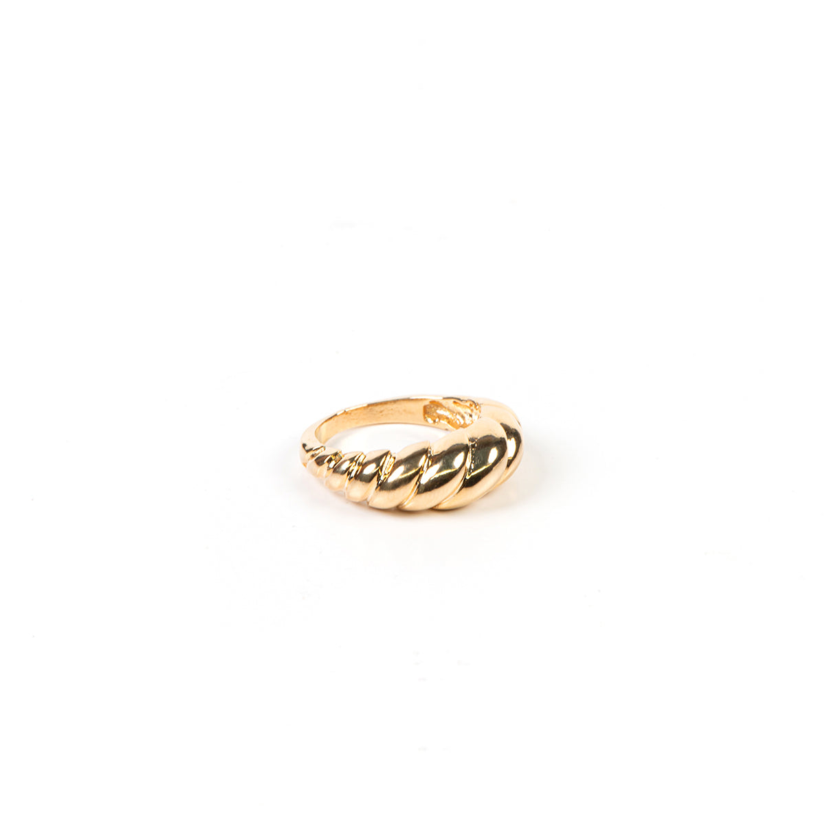 Bague placage or design dôme croissant - Ollie 8-2